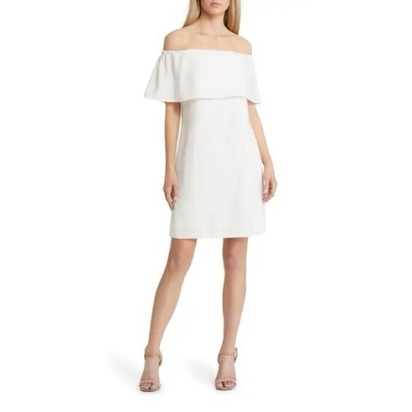 NWT Charles Henry Ivory Off the Shoulder Dress Size Small - Picture 1 of 5